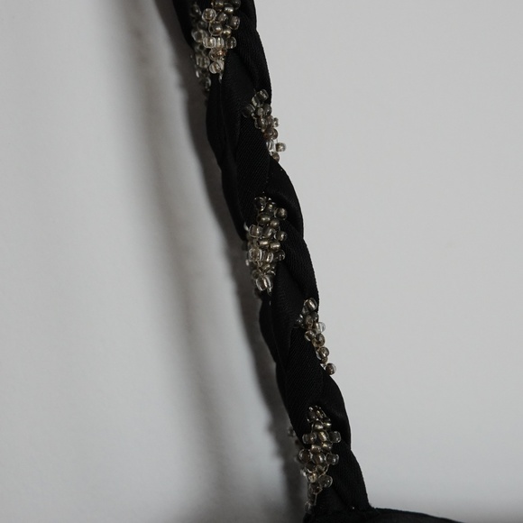 NWOT Designer Cocktail/Party Black Women's Dress with Beaded Straps Fringes - Picture 5 of 15